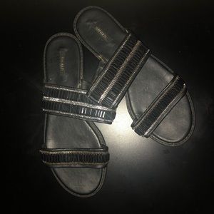 Embellished Double Strap Slide Sandals